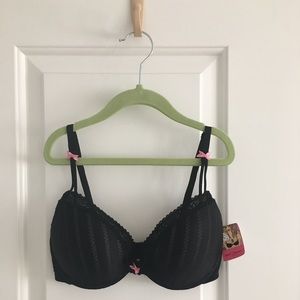 Betsey Johnson NWT Sexy Black Bra 34C
